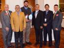 (L-R) ARRL President Rick Roderick, K5UR; Guayaquil Radio Club President Lorenzo Lertora, HC2BP; ARRL Emergency Preparedness Manager and IARU Area B Emergency Coordinator Mike Corey, KI1U; Guayaquil Radio Club Treasurer Victor Perez, HC2DR; Mario Proaño HC2TMP, and ARRL Second Vice President Brian Mileshosky, N5ZGT.